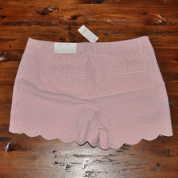 New ANN TAYLOR Seersucker Scalloped Shorts NWT E3 - Picture 6 of 8
